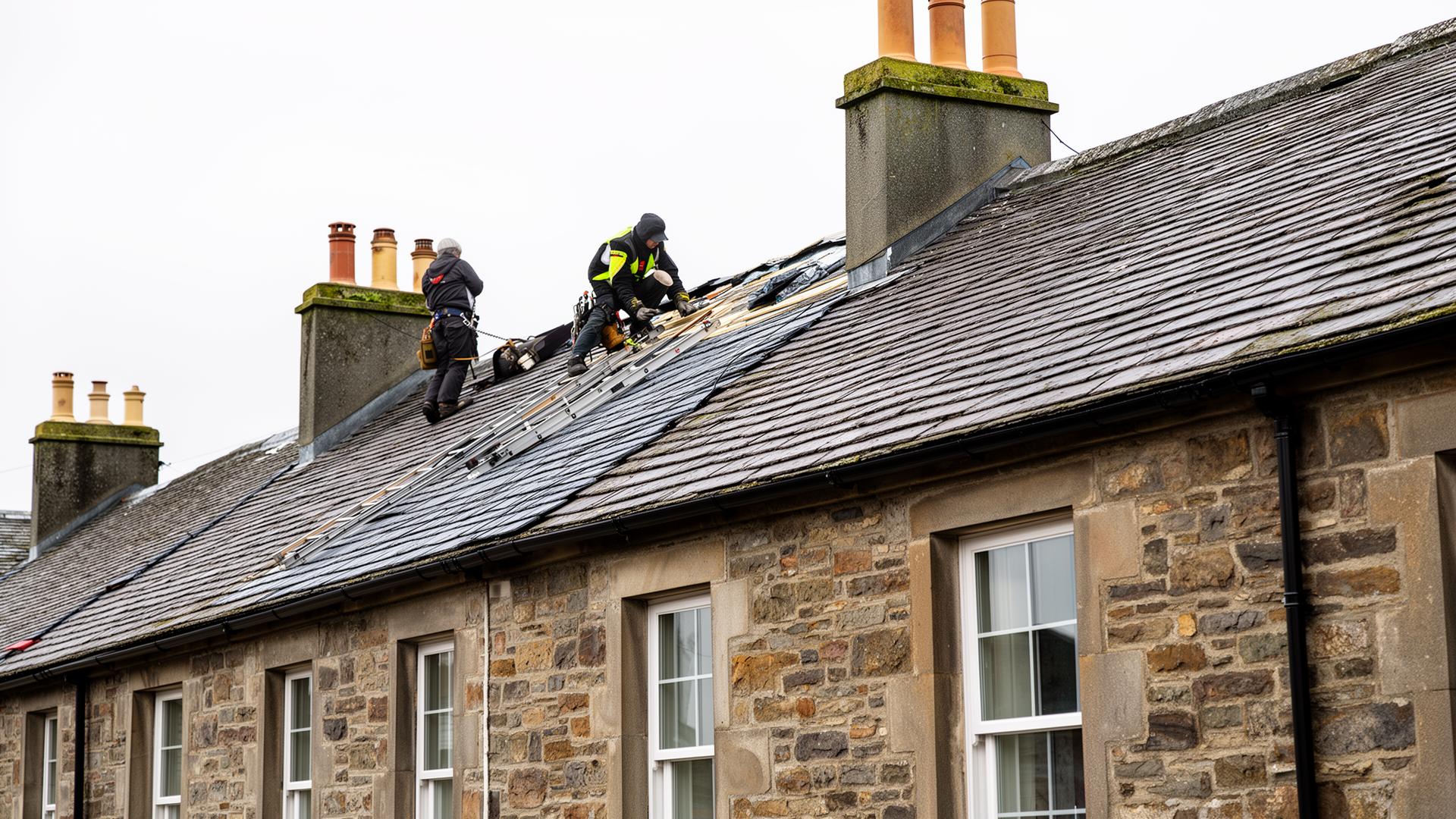 Professional A Star Roofing team at work on a UK roof